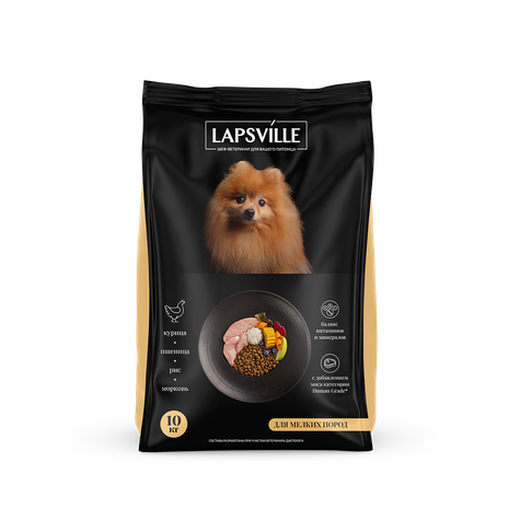 Сухой корм для взрослых собак мелких пород Lapsville с курицей