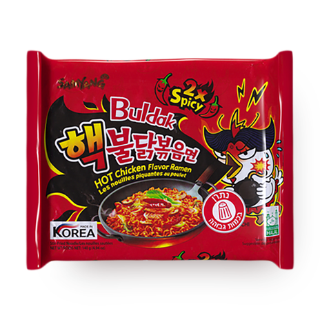 Ramen noodles with extreme spicy chicken flavor