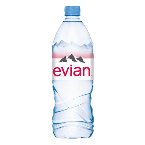 Evian minrel water plastic bottle