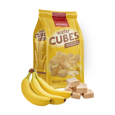 Вафли Cubes с банановым вкусом