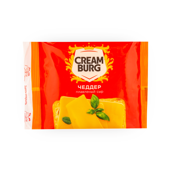 Сыр плавленый Creamburg Чеддер 45%