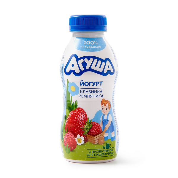 Йогурт питьевой детский «Агуша» клубника-земляника с 3 лет
