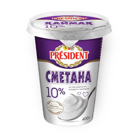 Сметана 10% President