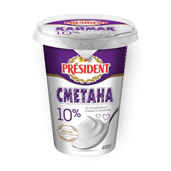 Сметана 10% President