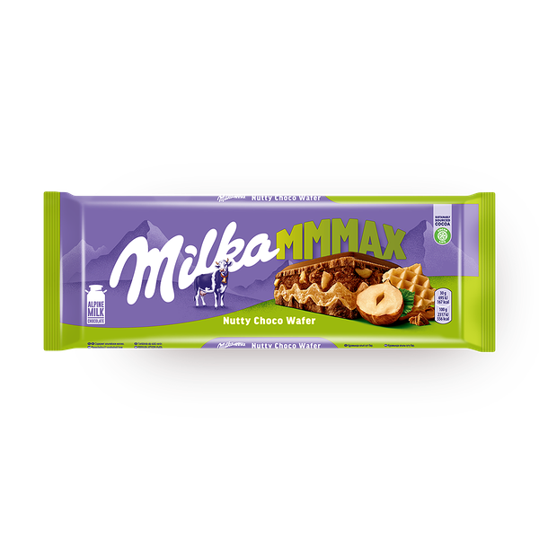 Шоколад Milka молочный с ореховой пастой из фундука, добавленным фундуком и вафлей