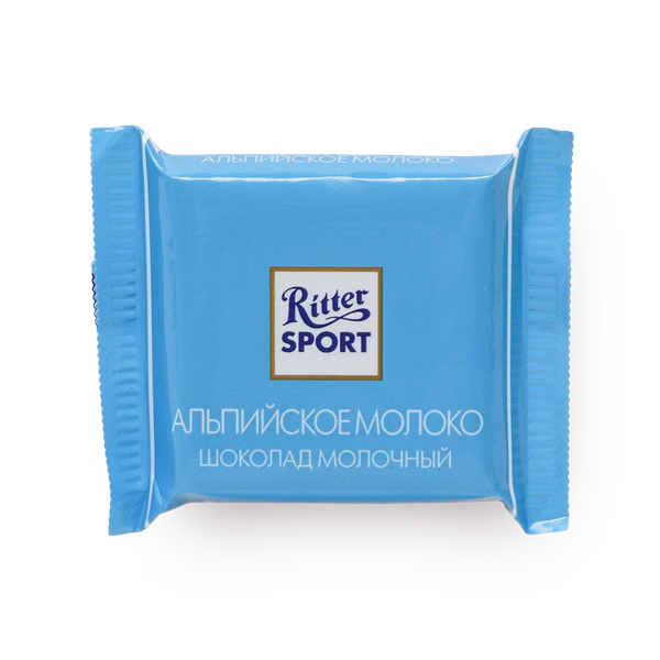 Шоколад молочный Ritter Sport с альпийским молоком