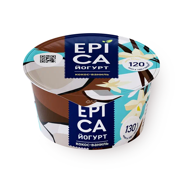 Йогурт Epica с кокосом и ванилью 6,3%