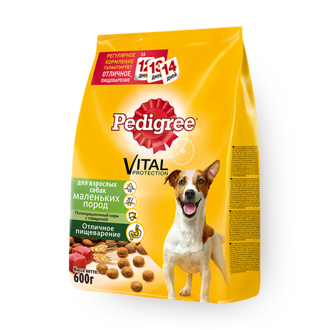 Сухой корм для собак маленьких пород Pedigree с говядиной
