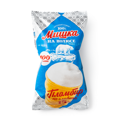 Мороженое пломбир «Мишка на полюсе» ваниль стаканчик