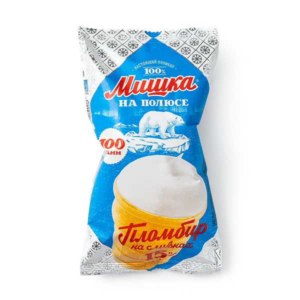 Мороженое пломбир «Мишка на полюсе» ваниль стаканчик