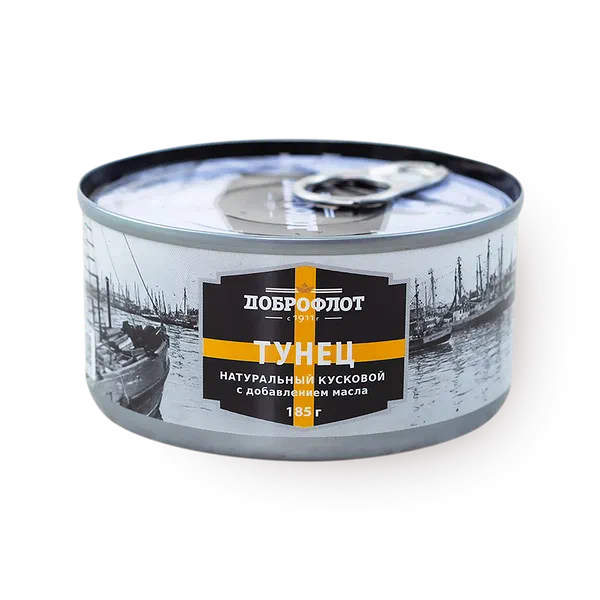 Тунец кусковой «Доброфлот» в масле натуральный