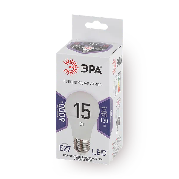 Лампочка светодиодная «Эра» Led E27 15 Вт груша холодный дневной свет