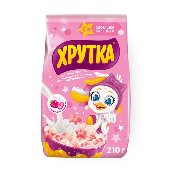 Готовый завтрак «Хрутка» клубника и ваниль