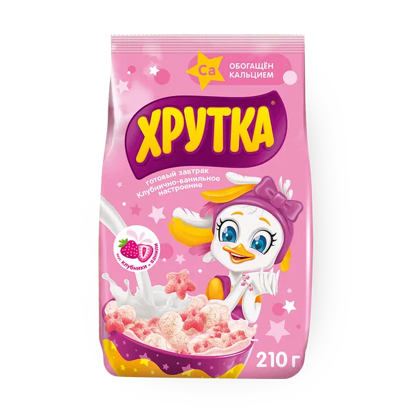 Готовый завтрак «Хрутка» клубника и ваниль