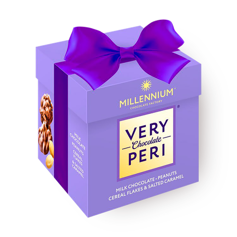 Конфеты молочные Very Peri Millennium с арахисом, изюмом, злаковыми хлопьями и солёный карамелью