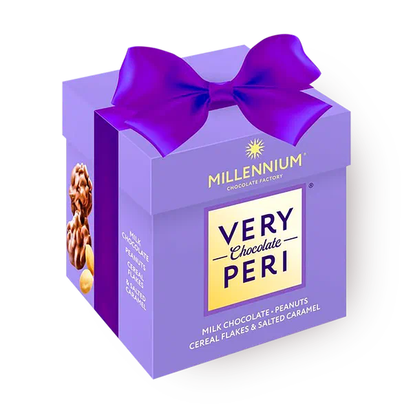 Конфеты молочные Very Peri Millennium с арахисом, изюмом, злаковыми хлопьями и солёный карамелью