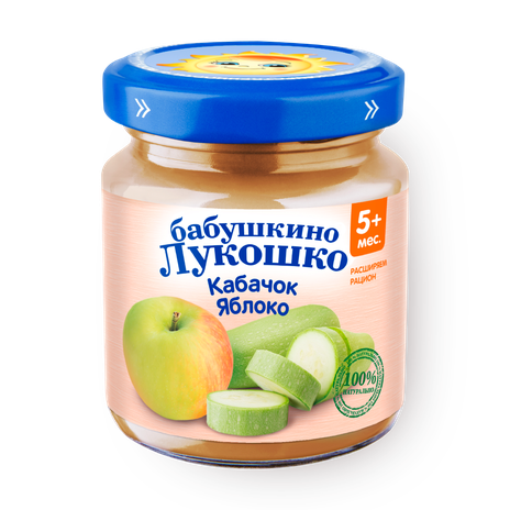 Пюре «Бабушкино лукошко» кабачок-яблоко с 5 месяцев