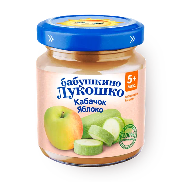 Пюре «Бабушкино лукошко» кабачок-яблоко с 5 месяцев