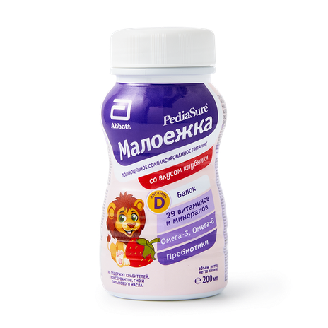 Питание Малоежка PediaSure со вкусом клубники с 12 месяцев