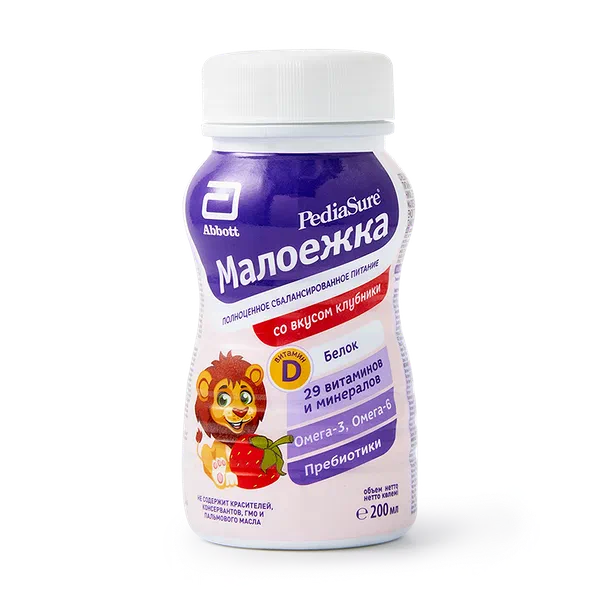 Питание Малоежка PediaSure со вкусом клубники с 12 месяцев