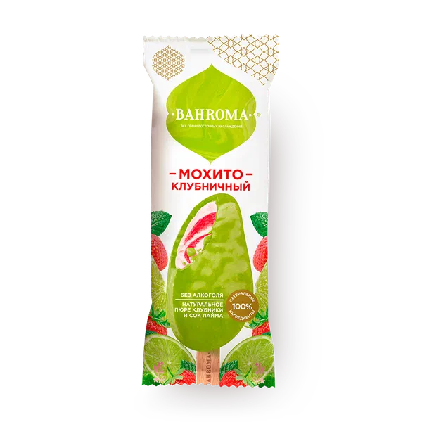 Мороженое Bahroma клубничный мохито эскимо