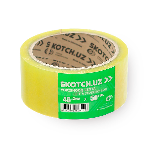 Клейкая лента упаковочная Skotch.uz полимерная 4,5 см х 50 м