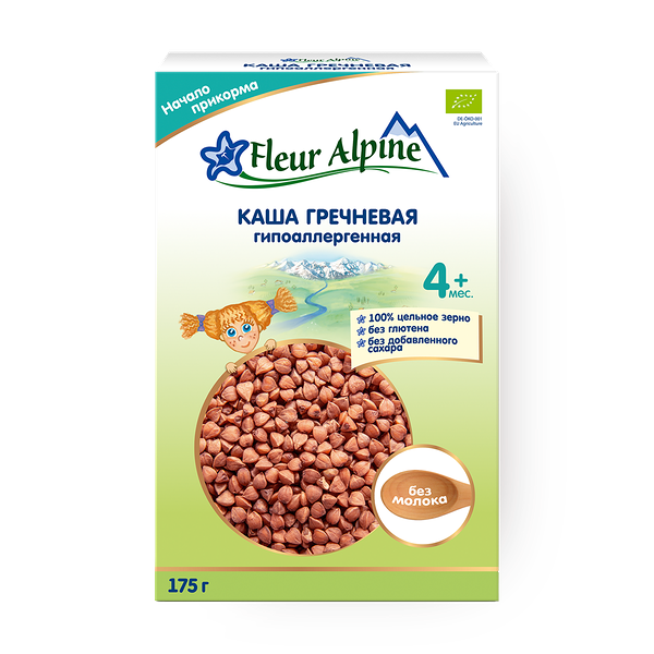 Каша безмолочная гречневая Fleur Alpine гипоаллергенная с 4 месяцев
