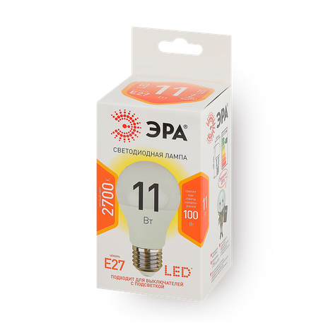 Лампа Эра Led A60-11W-827-E27 Груша тёплый