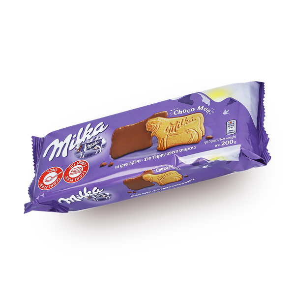 Milka Biscuit Moo coated in milk chocolate