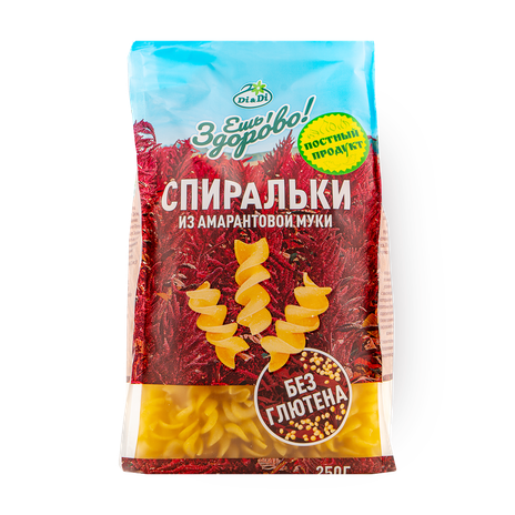 Макароны Спиральки «Ешь Здорово» из амарантовой муки без глютена