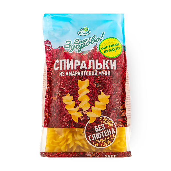 Макароны Спиральки «Ешь Здорово» из амарантовой муки без глютена