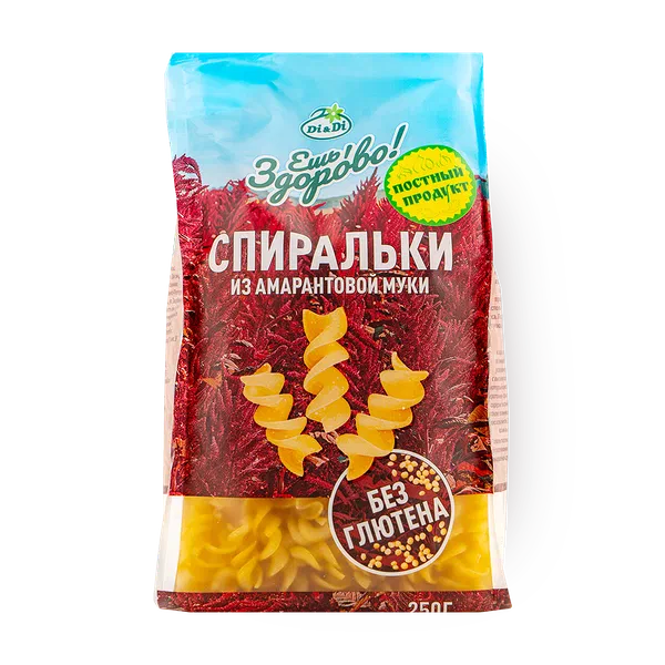 Макароны Спиральки «Ешь Здорово» из амарантовой муки без глютена