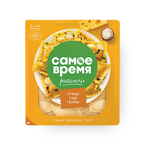 Равиоли с филе птицы, сыром и рибами «Самое время» замороженные