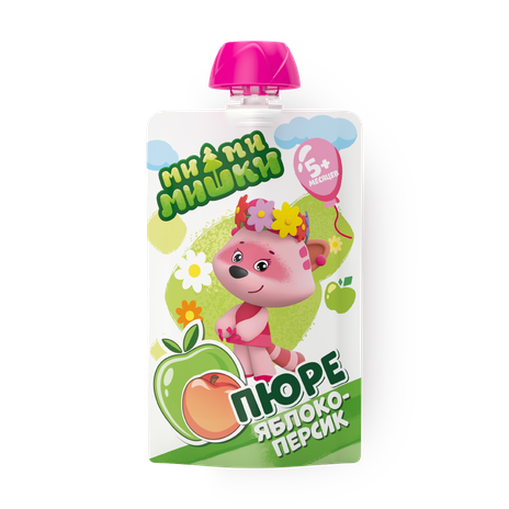 Пюре «Ми-ми-мишки» яблоко-персик с 5 месяцев