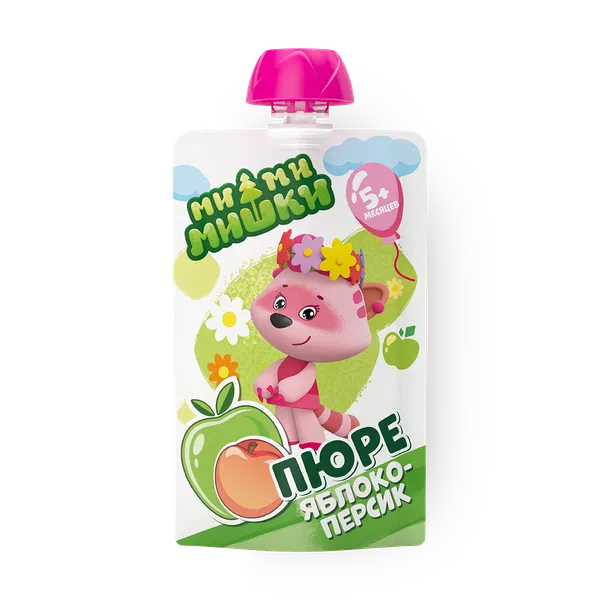 Пюре «Ми-ми-мишки» яблоко-персик с 5 месяцев