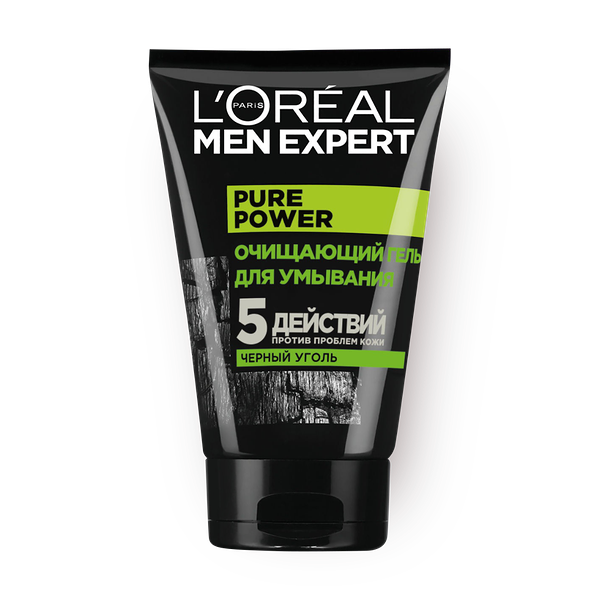 Гель для умывания L'Oreal Men Expert Pure Power очищающий с чёрным углём