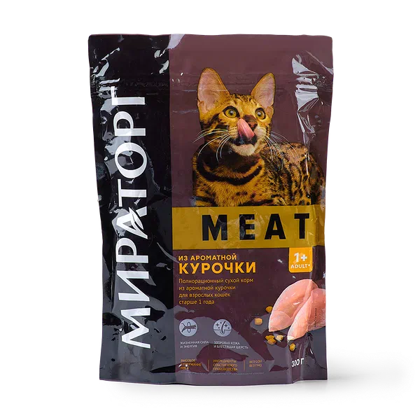 Сухой корм для кошек Meat «Мираторг» из ароматной курочки