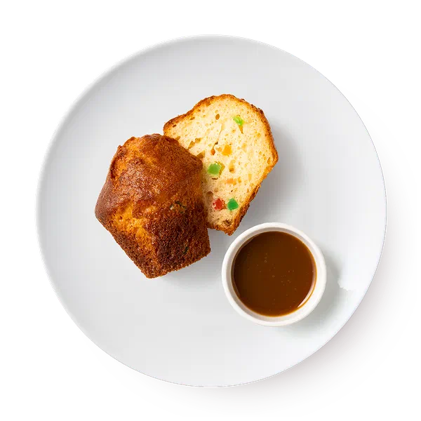 Маффин с цукатами и карамелью