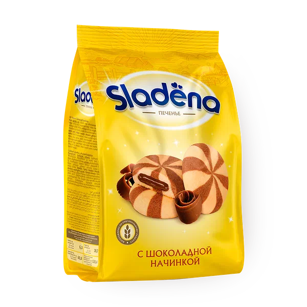 Печенье песочное Sladena с шоколадной начинкой