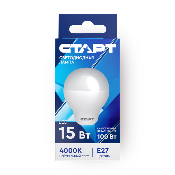 Лампа светодиодная «Старт» LED Е27 15W40 груша нейтральный свет