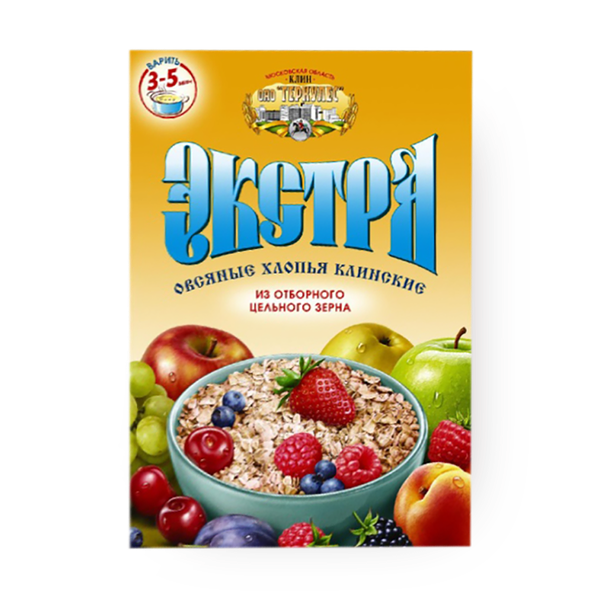 Хлопья овсяные «Клинские» Экстра из отборного цельного зерна