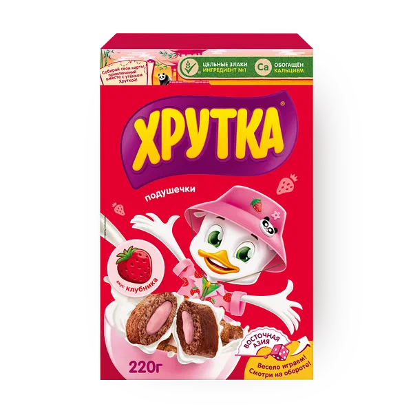 Подушечки «Хрутка» вкус клубника с цельными злаками