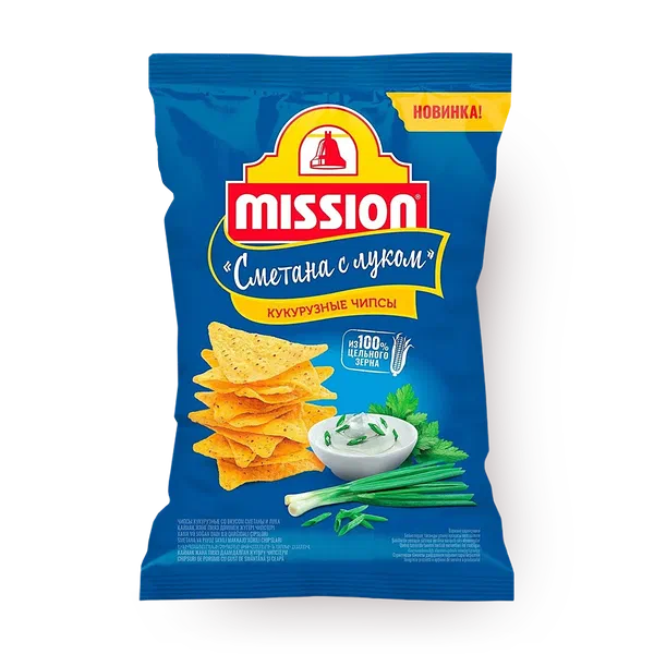 Чипсы кукурузные Mission сметана и лук