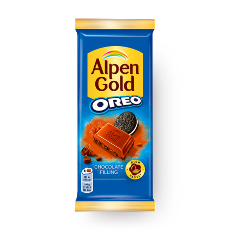 Шоколад молочный Орео Alpen Gold с шоколадной начинкой и кусочками печенья