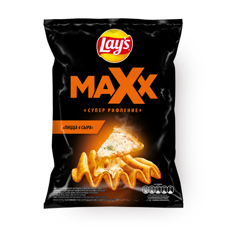 Чипсы Lay's Maxx Пицца 4 сыра рифлёные