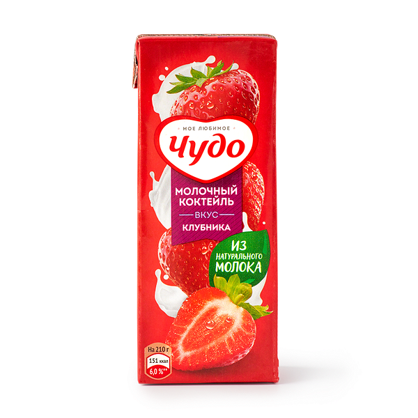 Коктейль молочный «Чудо» клубника