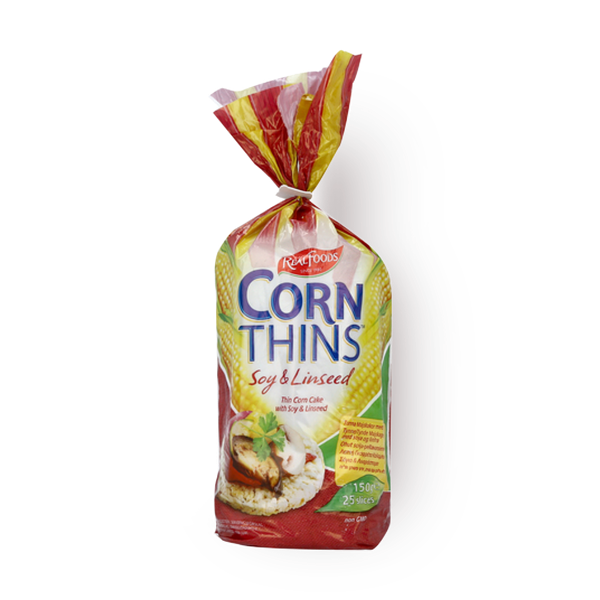 RealFood Corn Thins  with soy and linseed