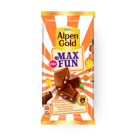 Шоколад Alpen Gold Max Fun с фруктовыми кусочками