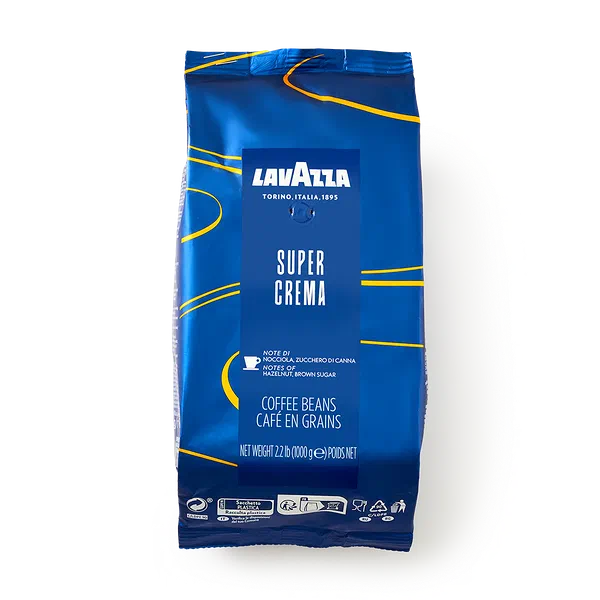 Кофе в зёрнах Super Crema Lavazza эспрессо