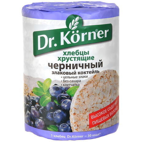 Хлебцы черничные Злаковый коктейль Dr. Korner